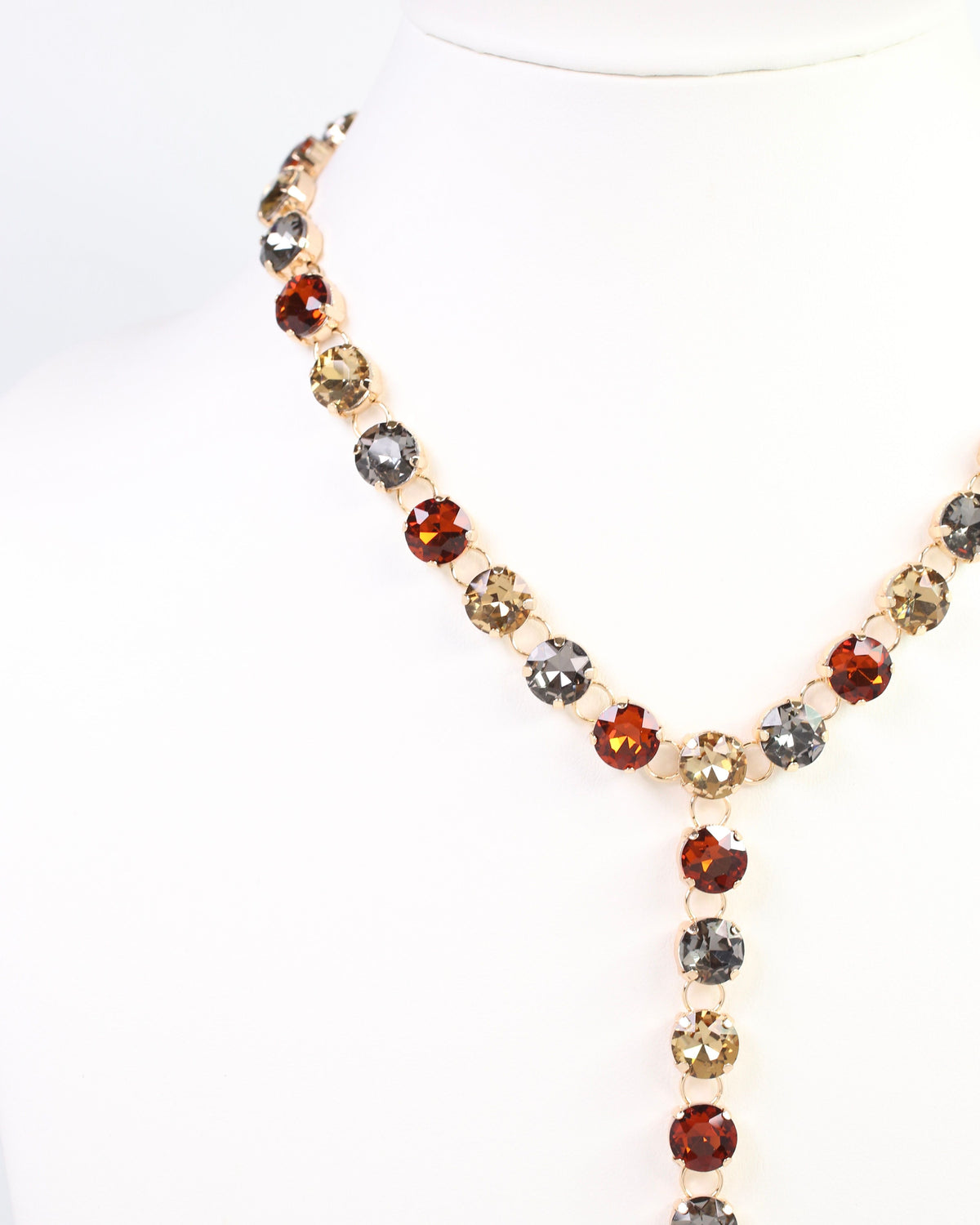 Andrea Rhinestone Y Necklace TPZ DK MUL