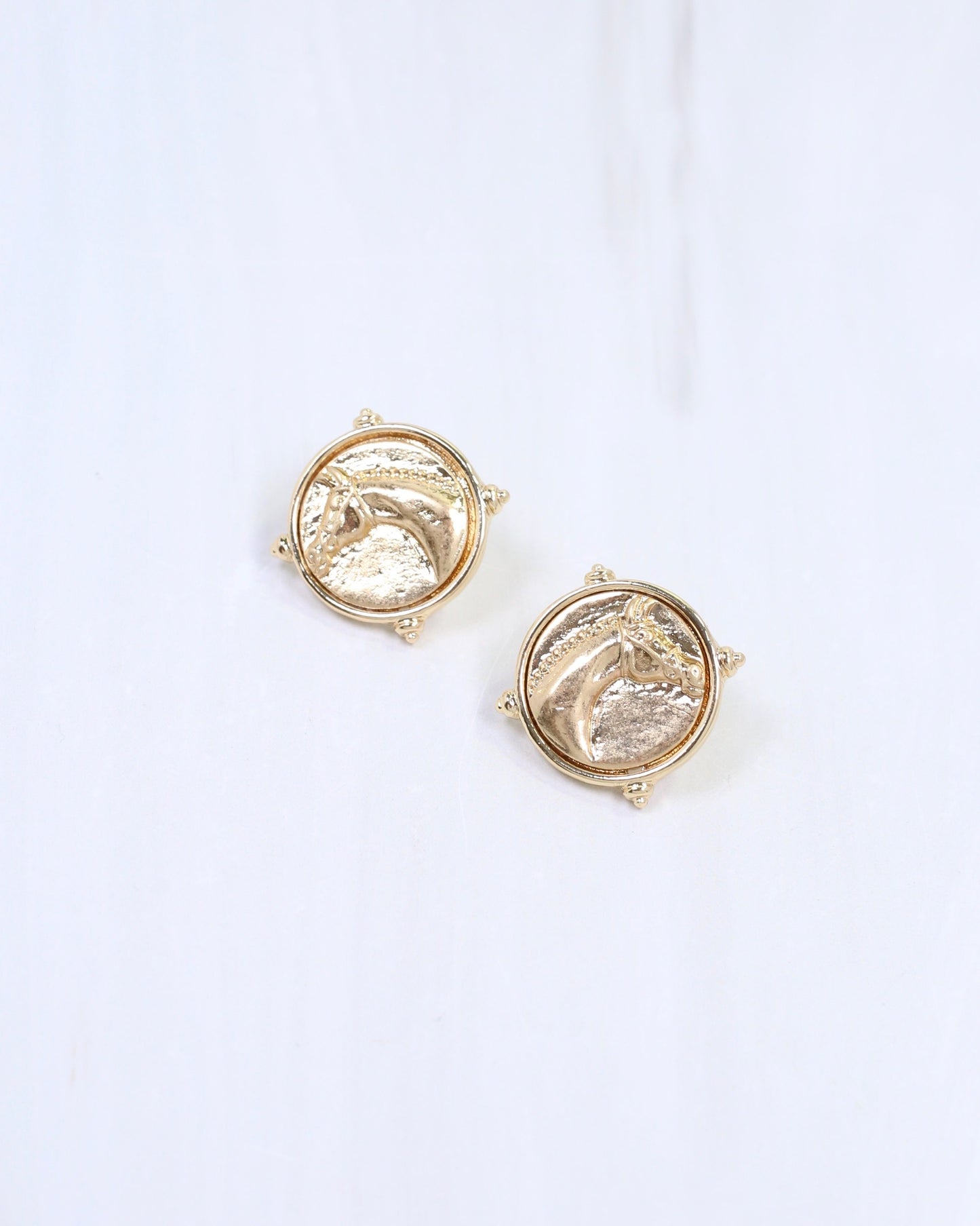 Millicent Horse Coin Earring Gold