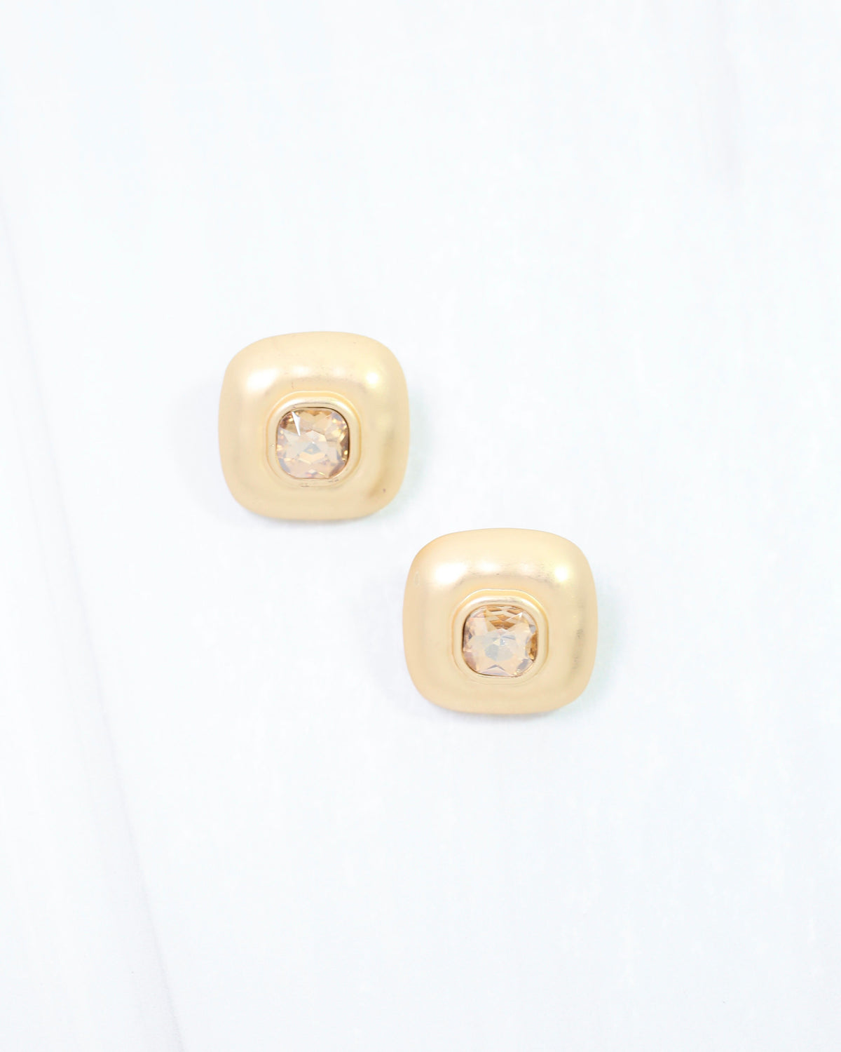 Monica Square Stud Earring Champagne