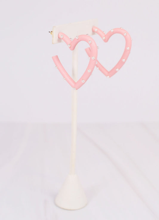 Admirer Pearl Heart Earring LIGHT PINK