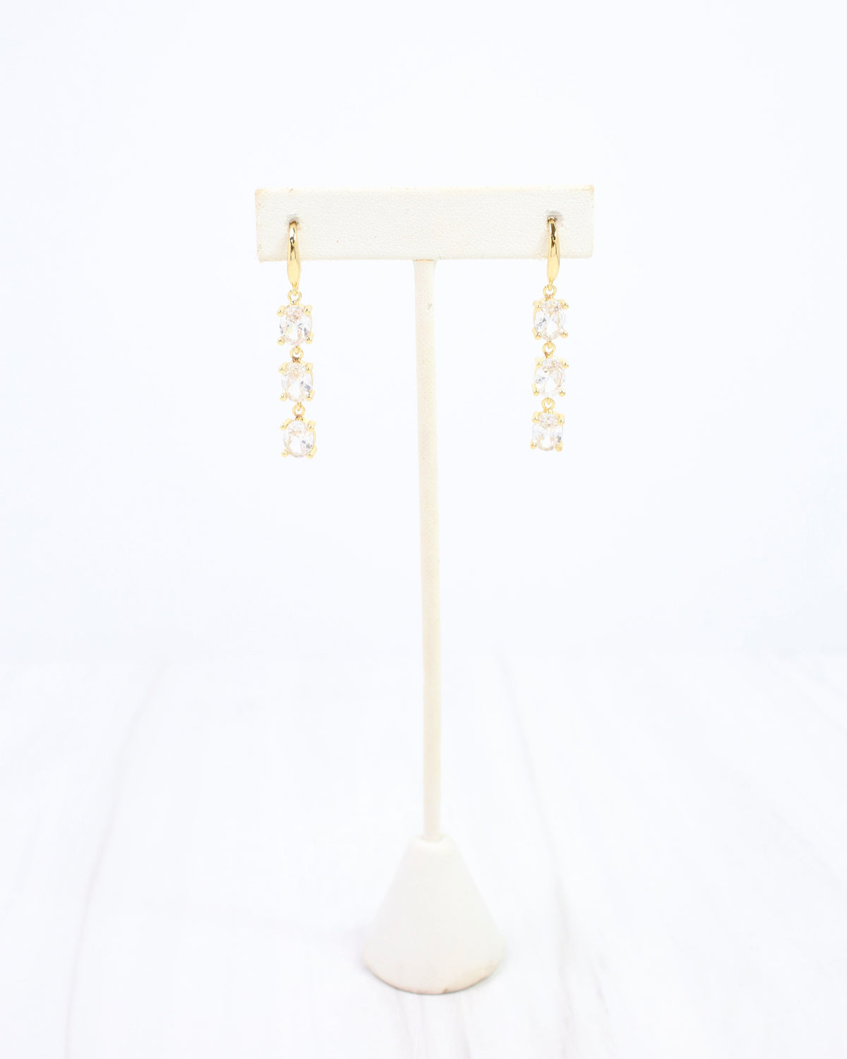 Owen Oval CZ Drop Earring WR Gold