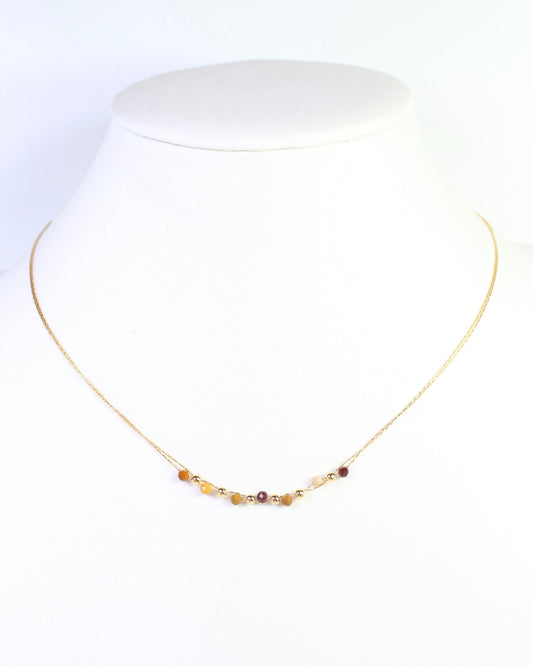 Paislee Double Strand Beaded Necklace Brown
