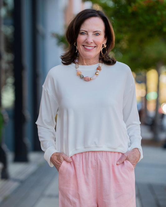 Jen Asymmetric Hem Lightweight Sweatshirt