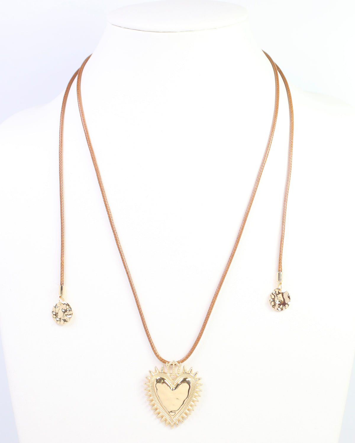 Liana Heart Wrap Cord Necklace Gold