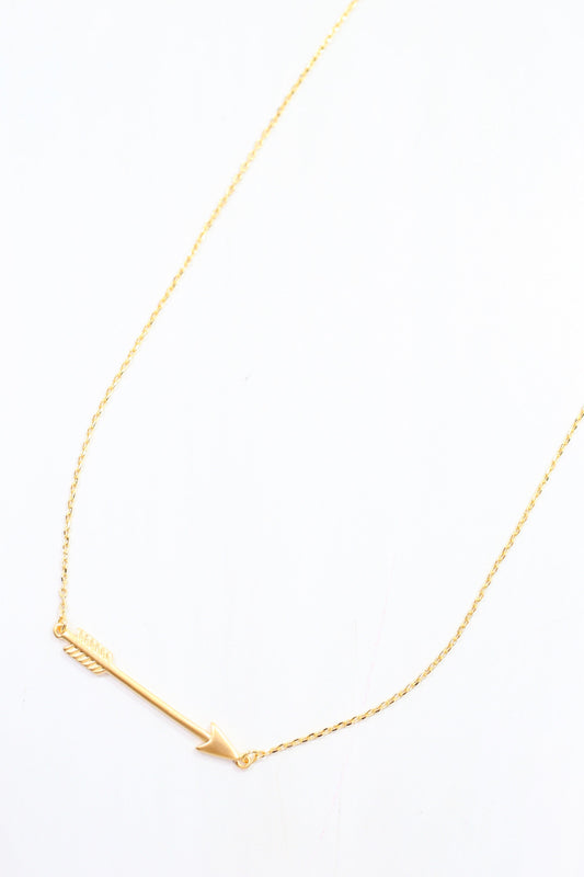 Sami Sideways Arrow Necklace Gold