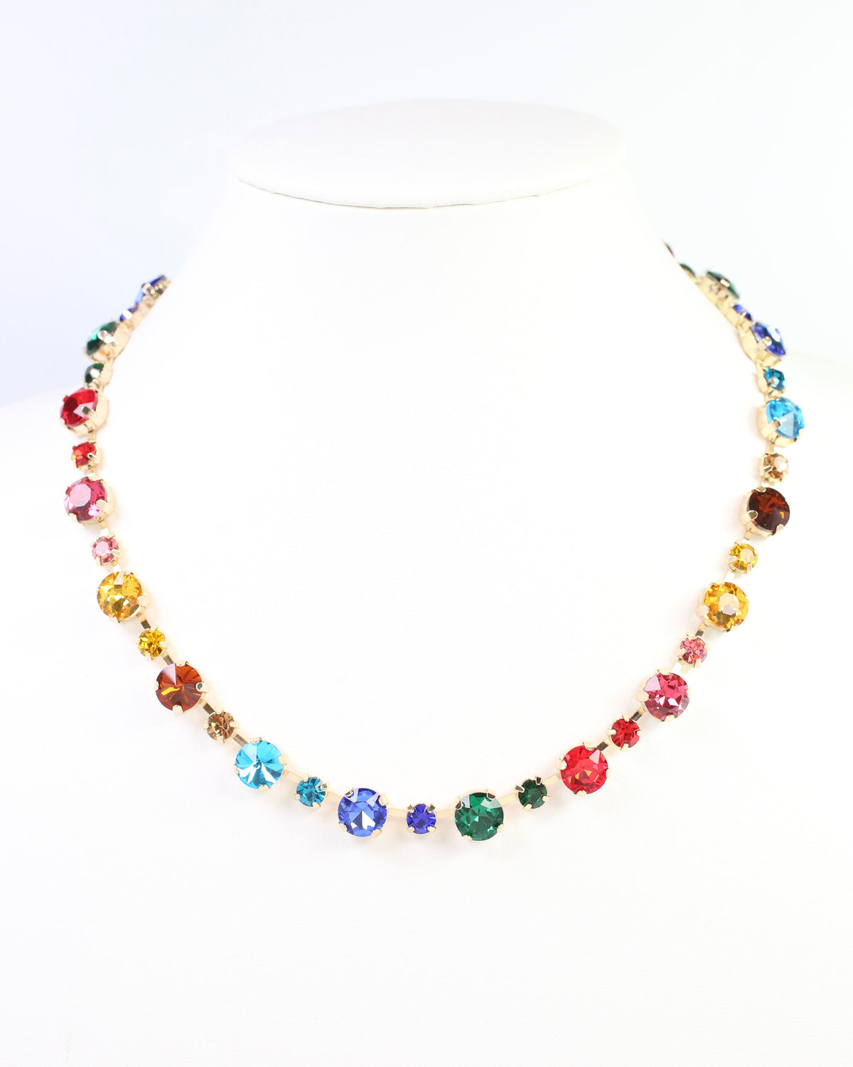 Ryan Crystal Necklace Dark Multi