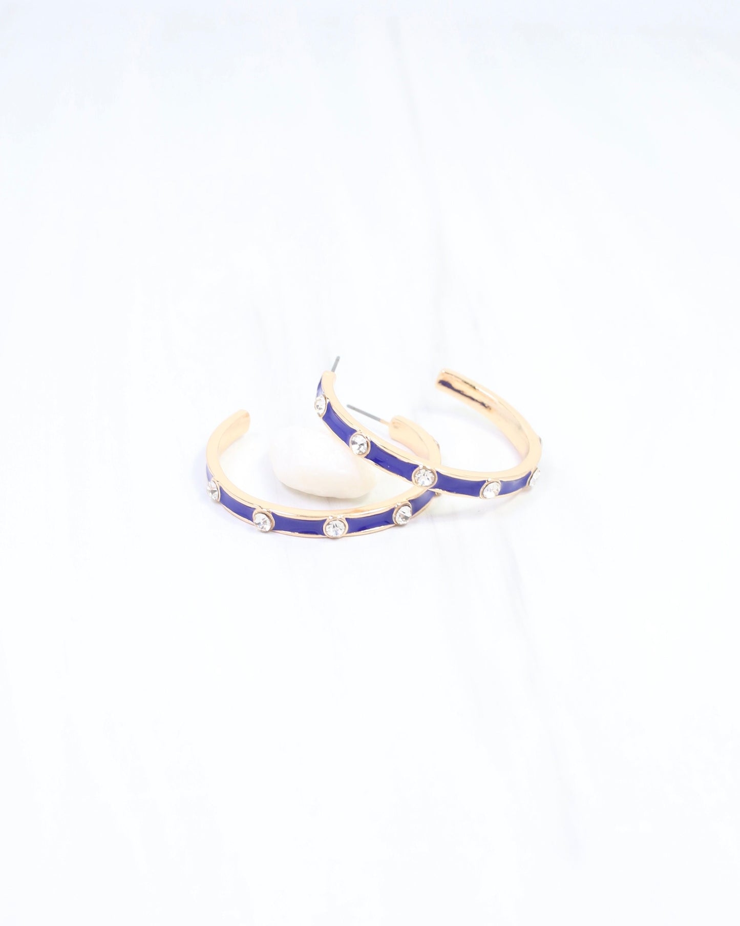 Bramwell Enamel Hoop Earring Navy