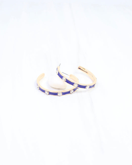 Bramwell Enamel Hoop Earring Navy