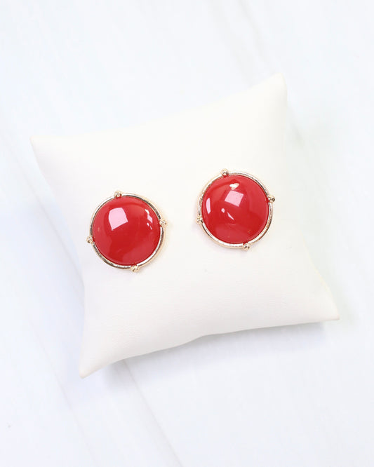 McKinley Stud Earring Red