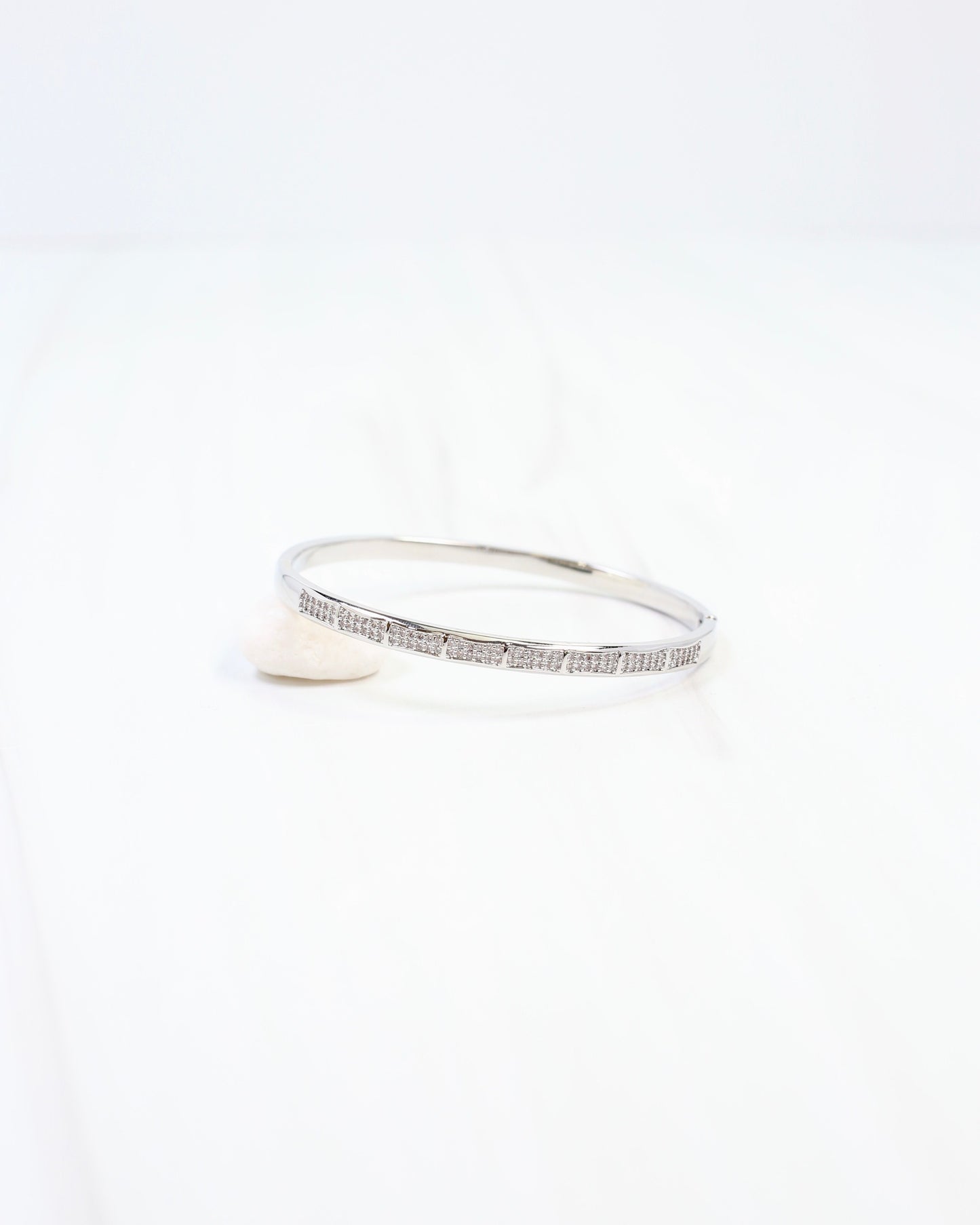 Ocean Springs CZ Hinge Bracelet Silver