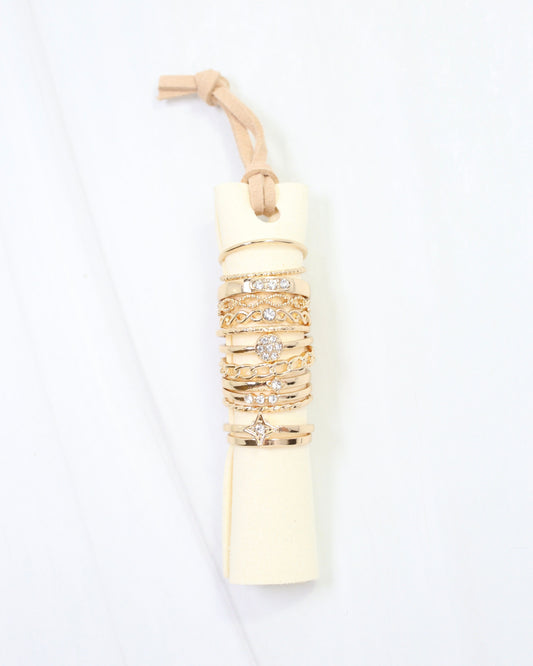 Lotus Assorted Ring Set Gold