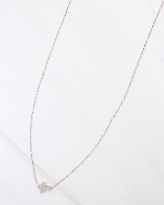 Bronx Cross Necklace Silver