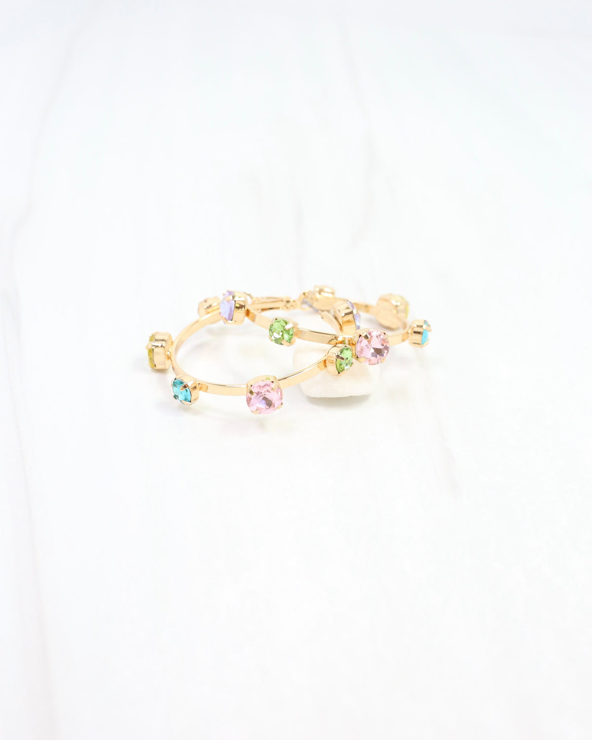Kenneth Crystal Hoop Earring Lavender Multi