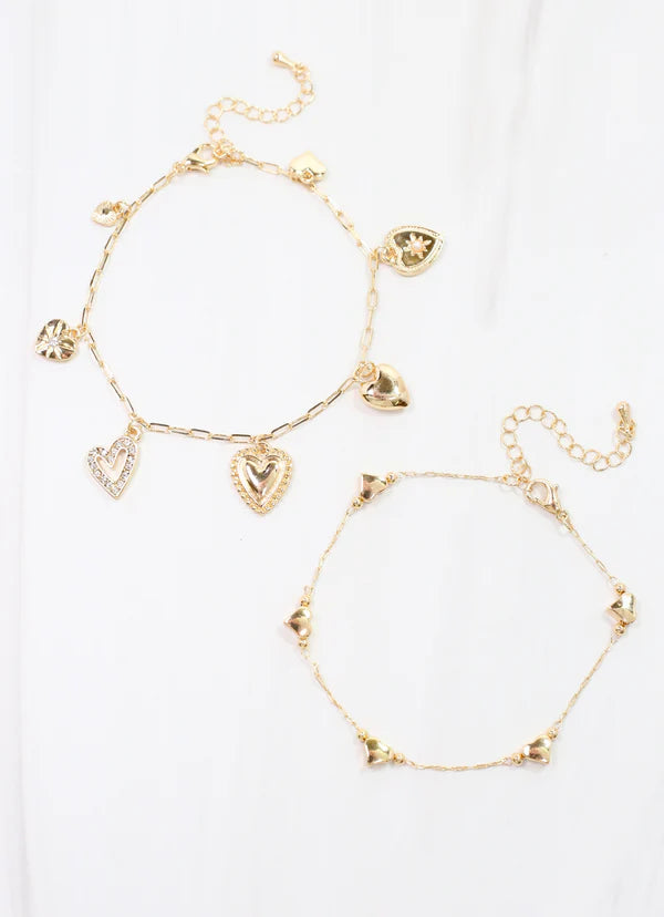 Tress Charm Bracelet Set Gold