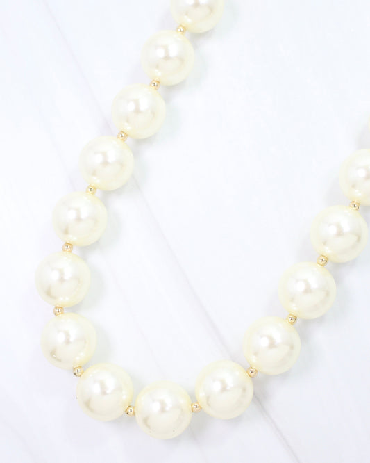 Corbin Pearl Beaded Necklace Gold