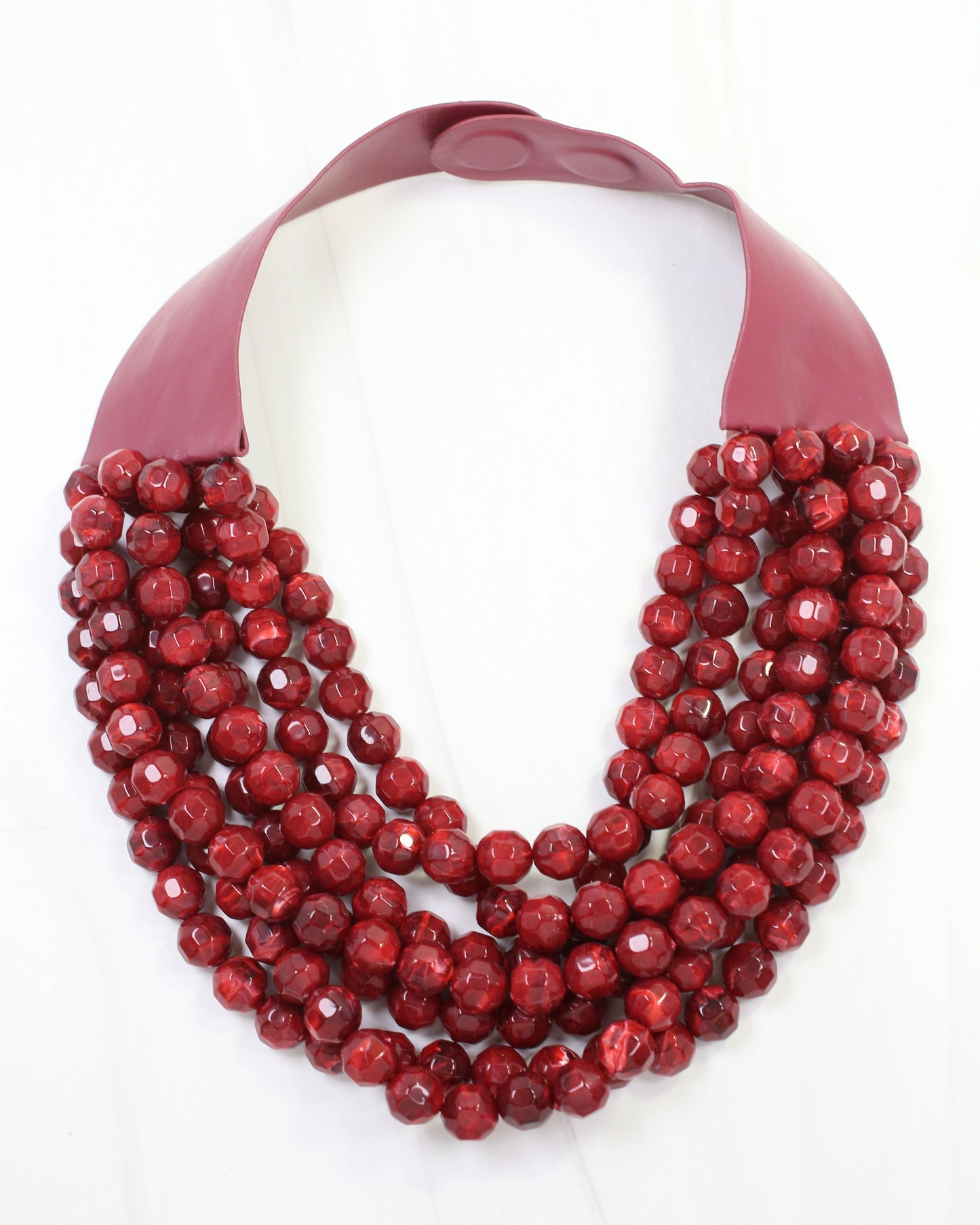 Cadence Layered Beaded Necklace Garnet