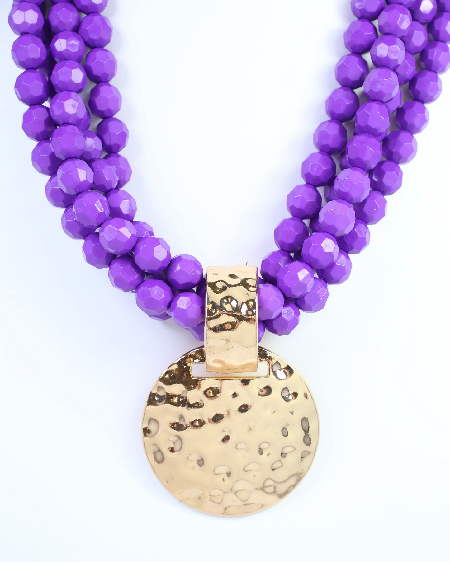 Larissa Beaded Necklace with Pendant Purple
