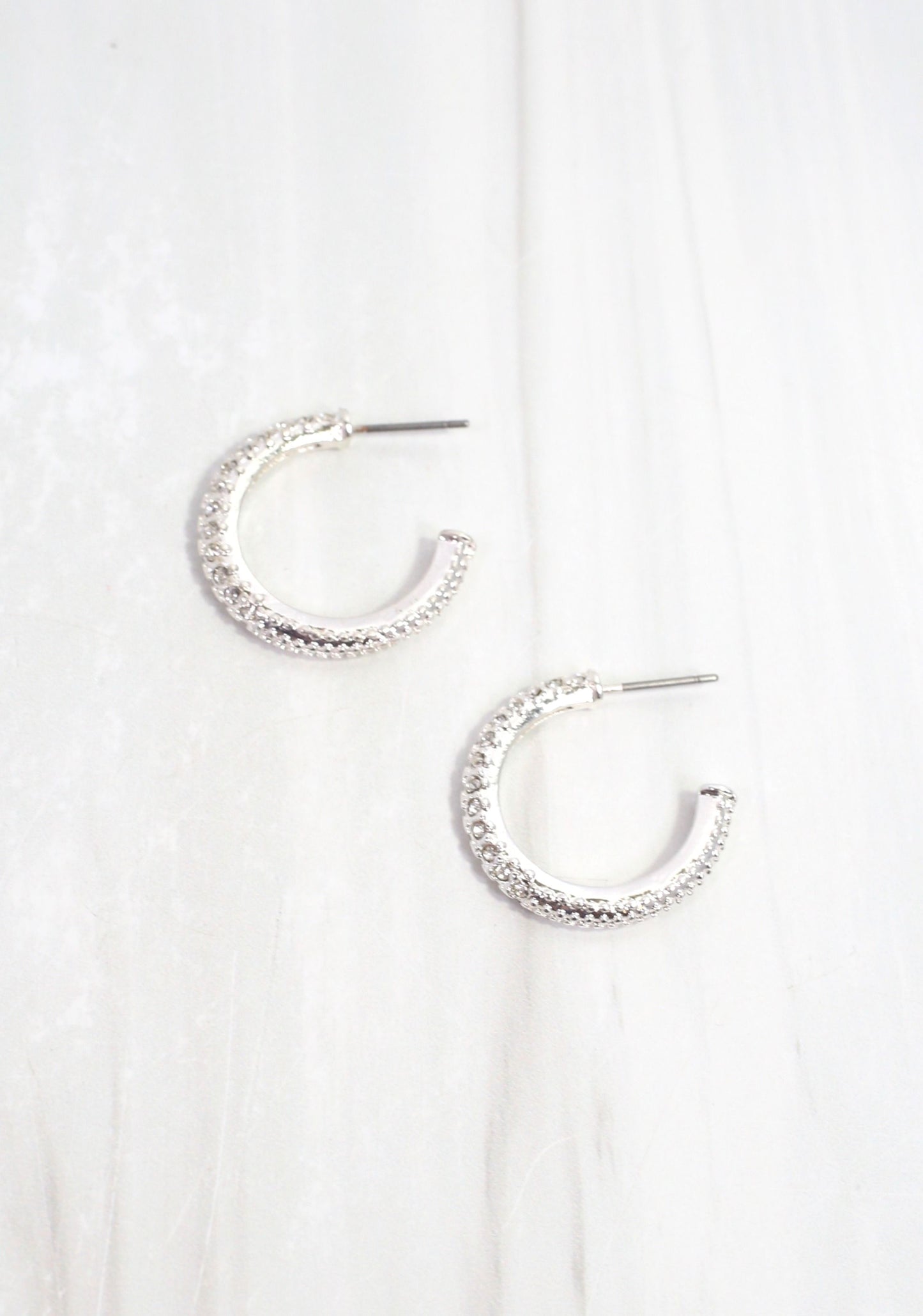 Mill Creek Pave Hoop Earring Silver