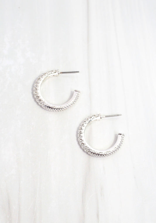 Mill Creek Pave Hoop Earring Silver
