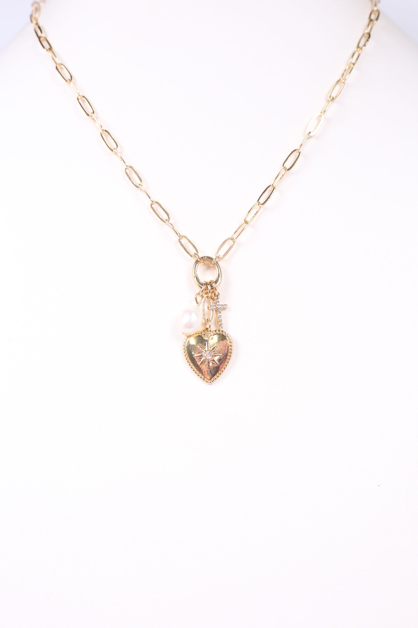 Dalton Charm Necklace Gold