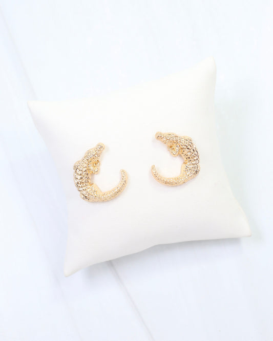 Bridgeton Alligator Stud Earring Gold
