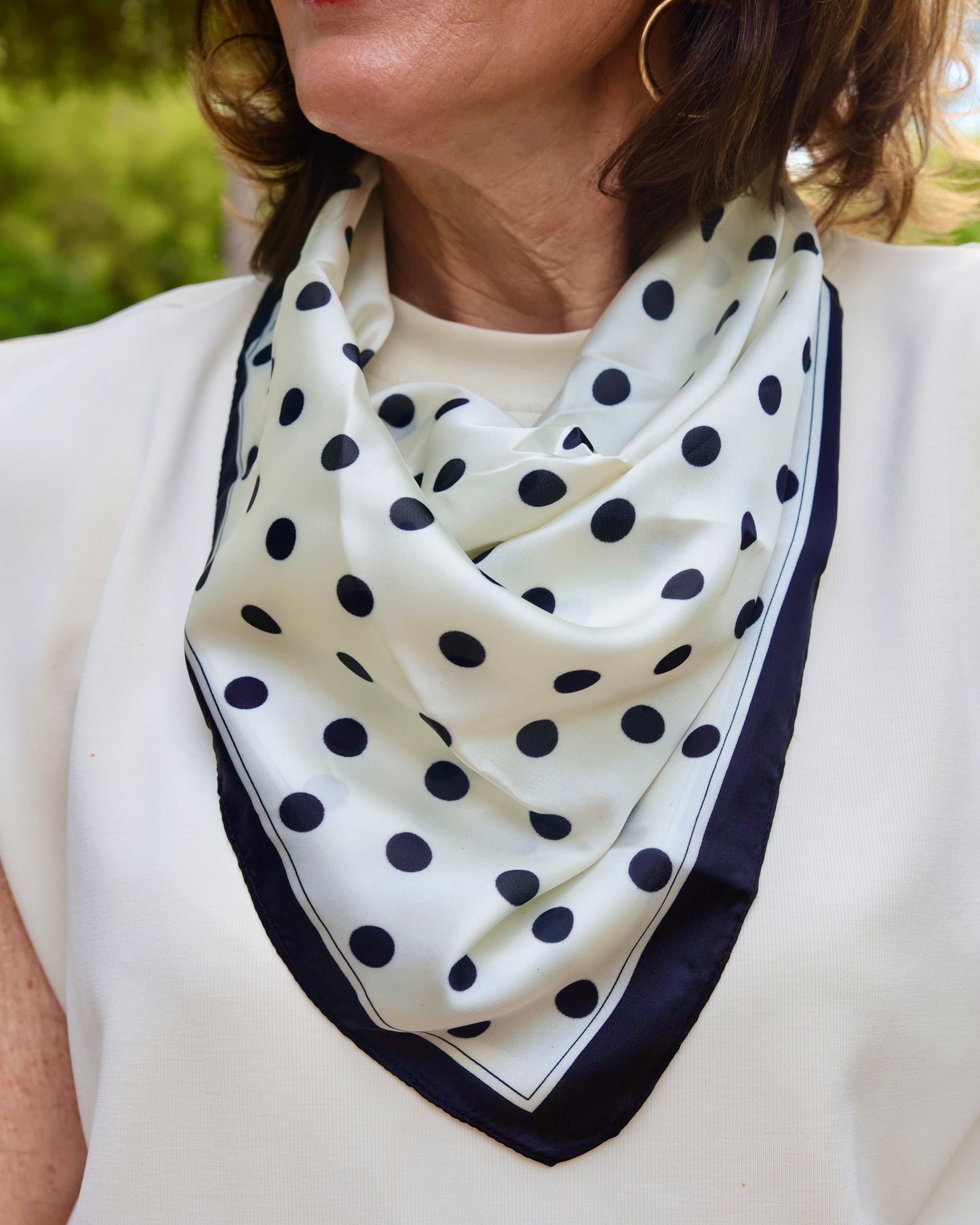 Elsa Polka Dot Scarf Black White