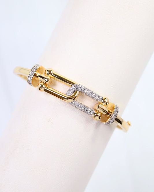 Isiah Interlocking CZ Bangle WR Gold