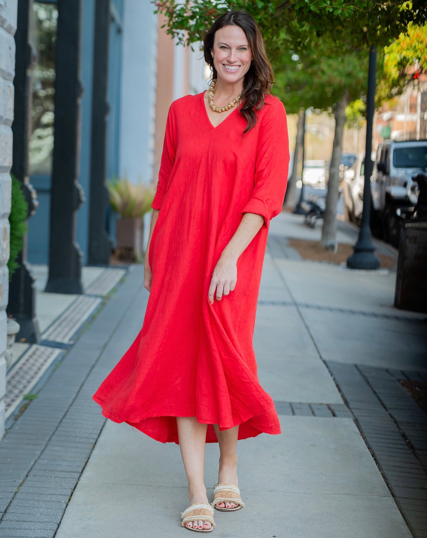 Astor Linen Long Sleeve Maxi Dress