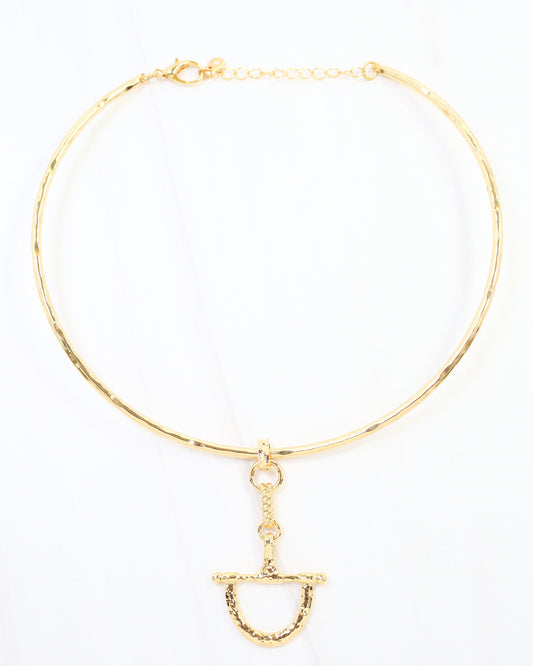 Hargrove Horsebit Choker Necklace WR Gold