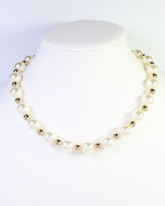 Grenada Pearl Beaded Necklace Gold