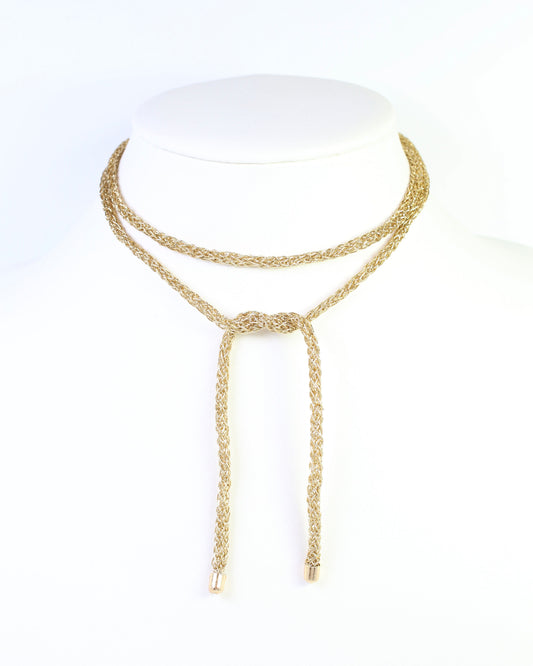 Cameron Woven Cord Necklace Gold