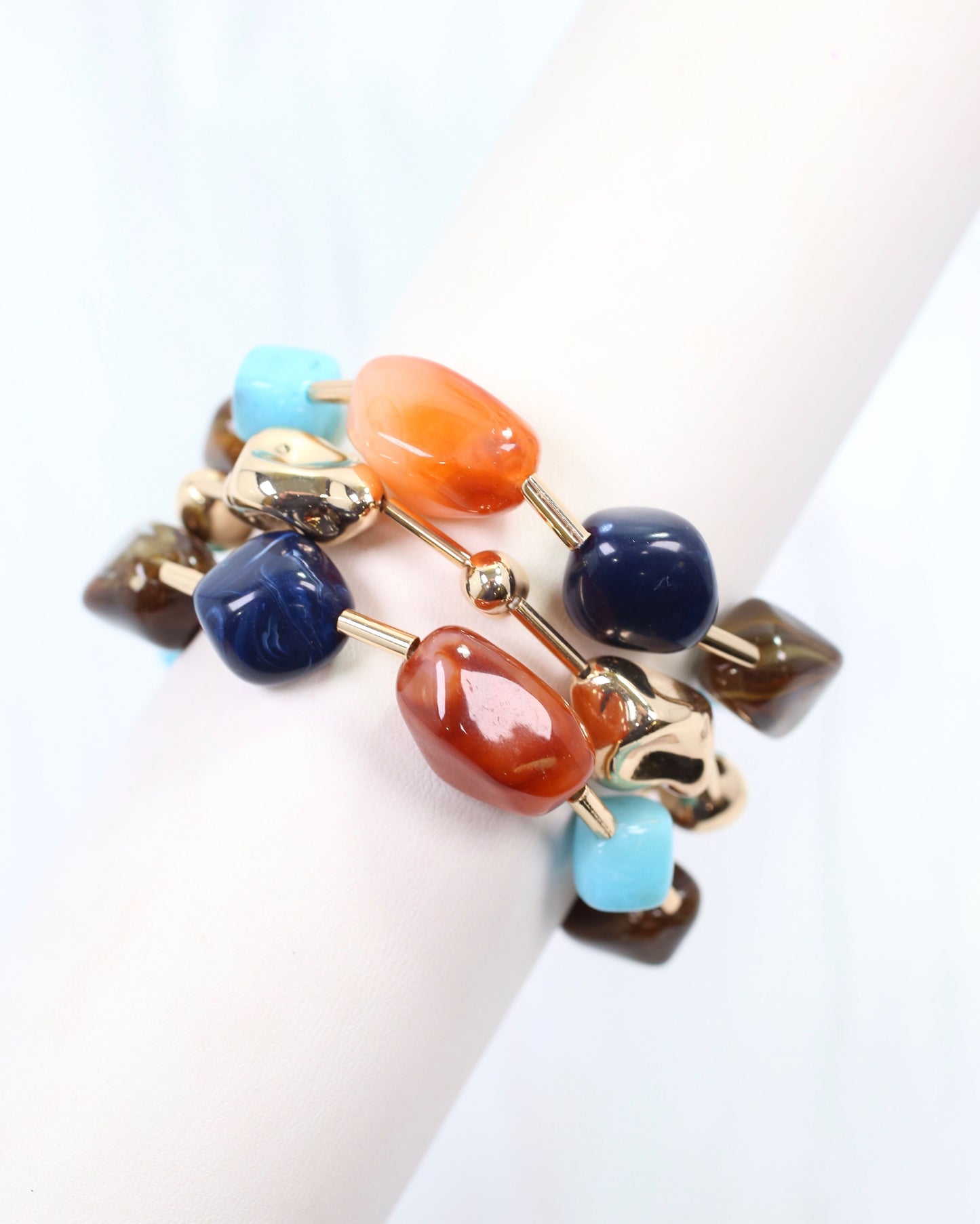 Burbank Beaded Bracelet Set Dark Multi