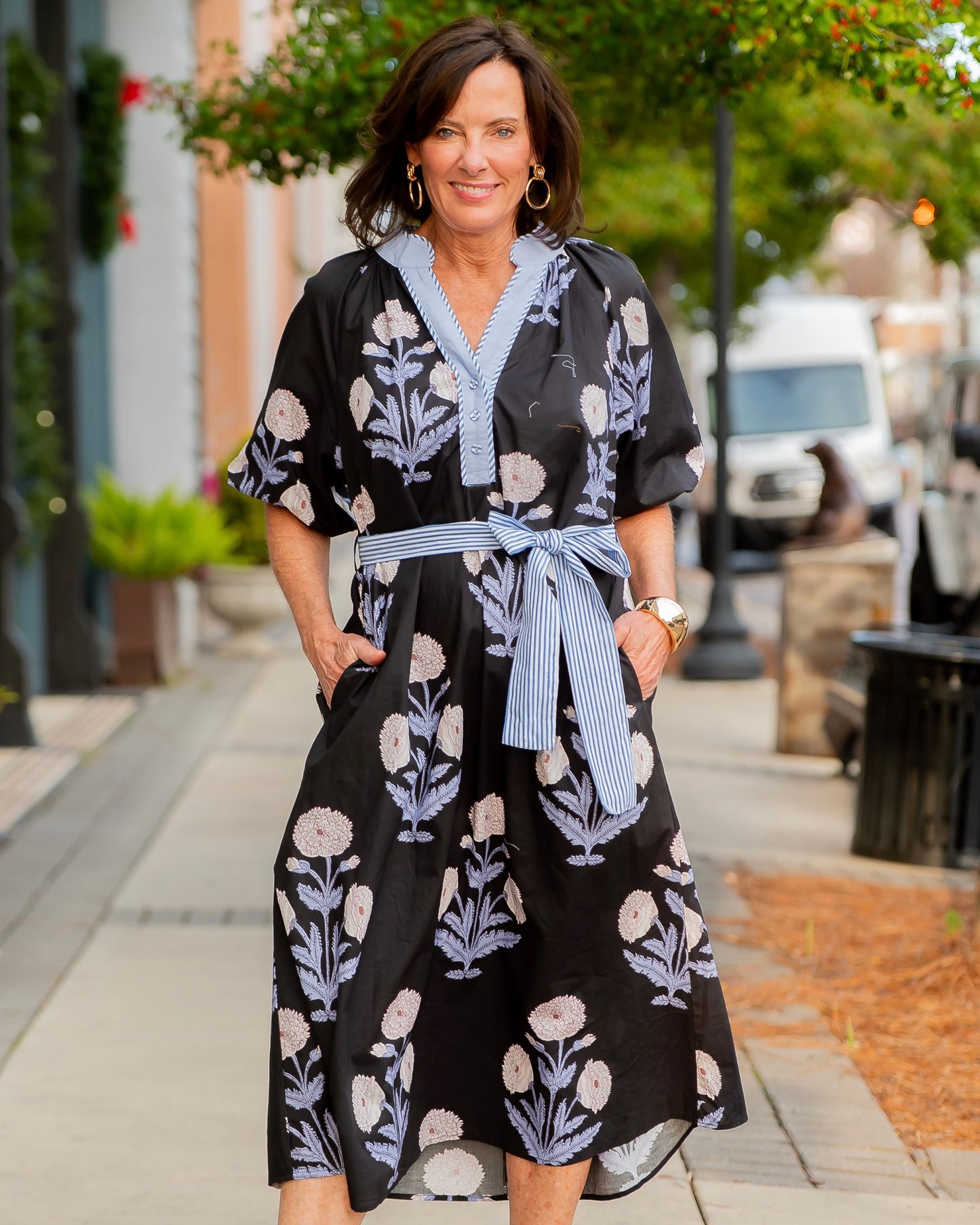 Ardmore Floral Maxi Dress-Black/Blue