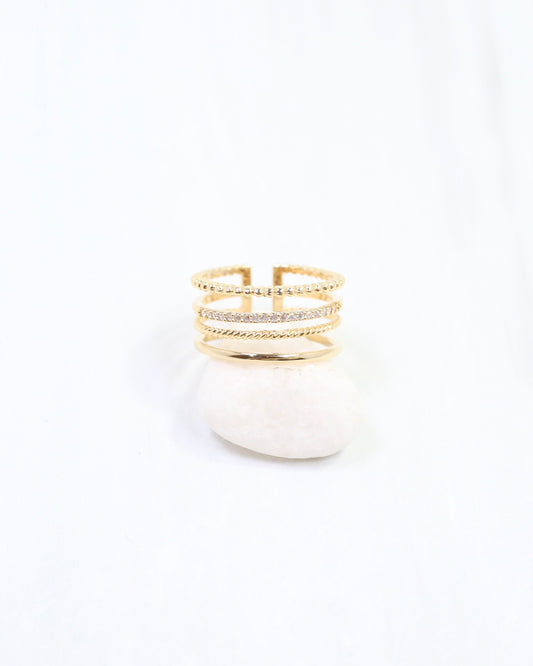 Olivia Four Row Adjustable Ring WR Gold