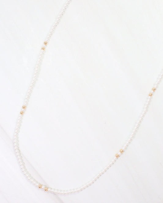 Helena Pearl Beaded Necklace Cream