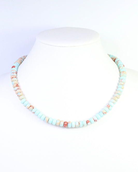 Gisela Stone Beaded Oval Clasp Necklace Multi