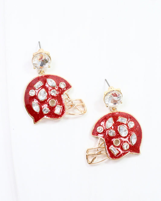 Halsey Helmet Earring Burgundy White