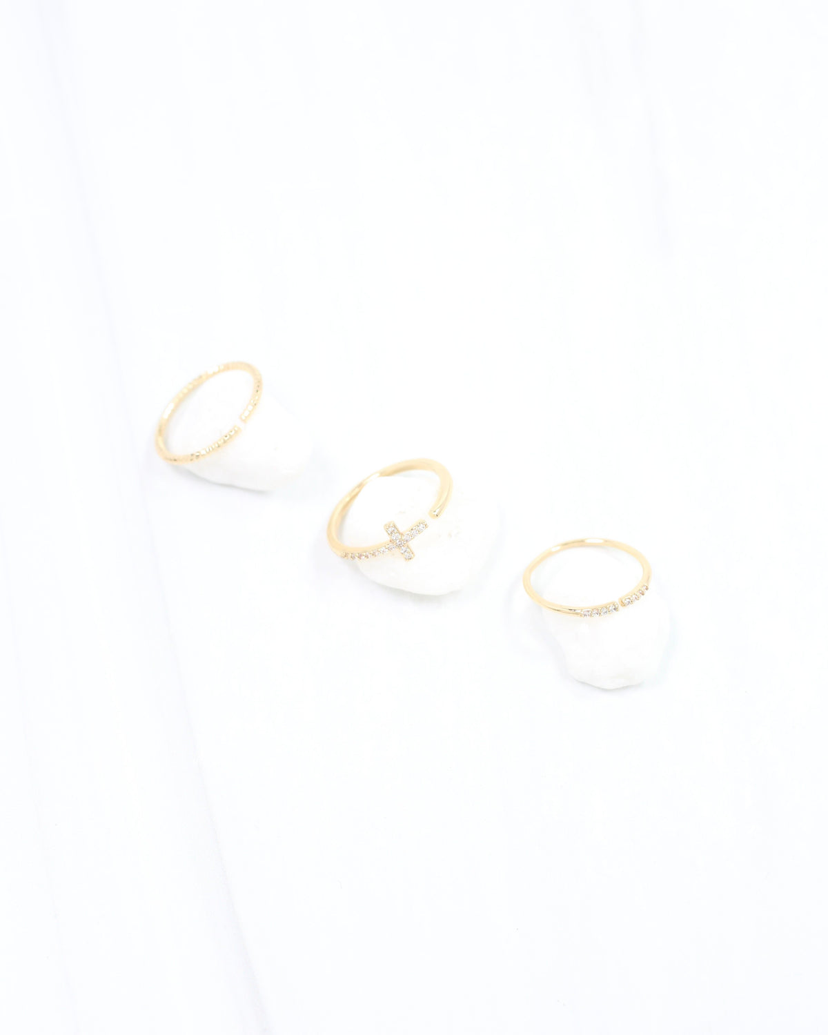 Norwood CZ Cross Ring Set WR Gold
