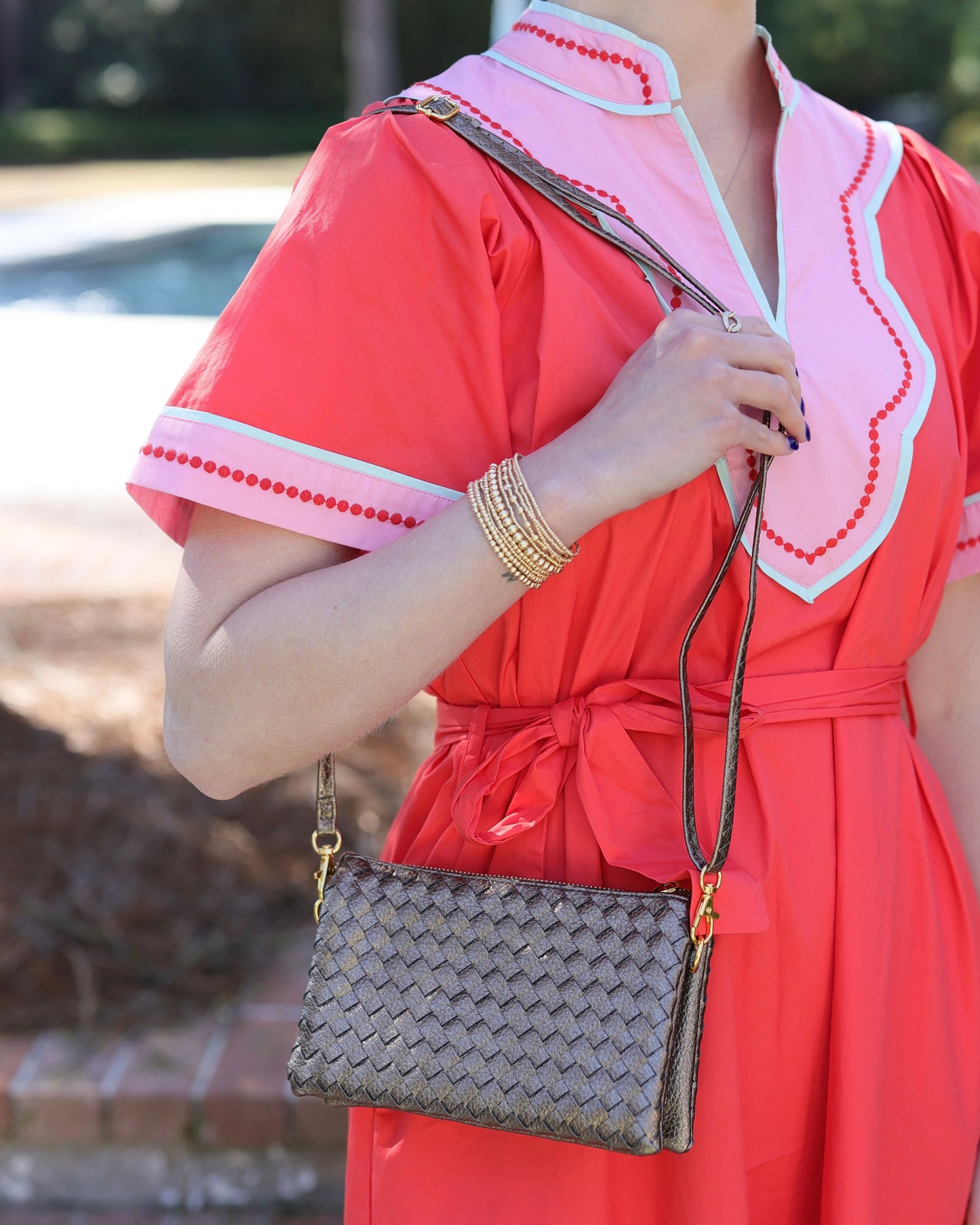 Liz Crossbody Bag Woven Bronzite
