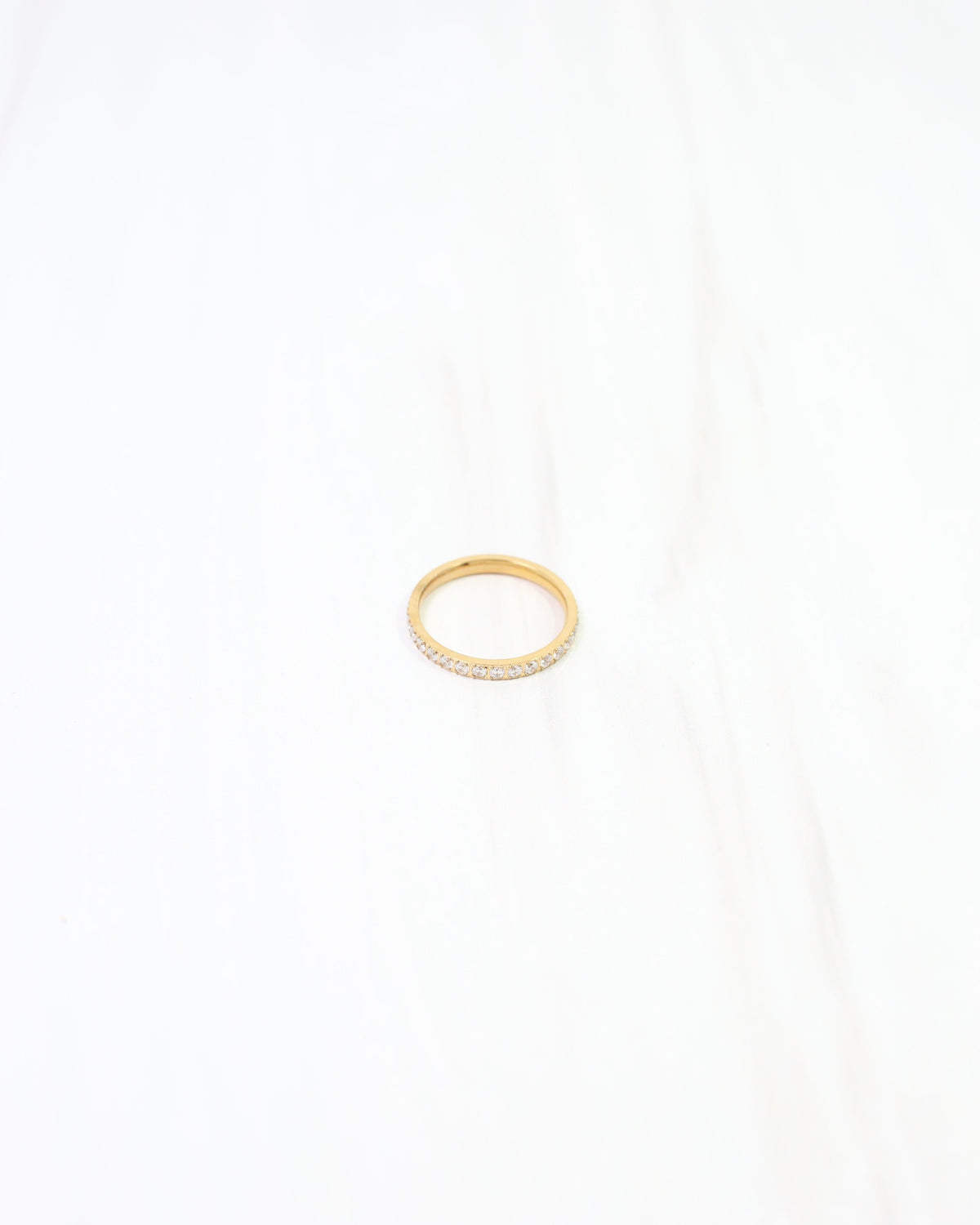 Roxanna CZ Lined Ring WP Gold