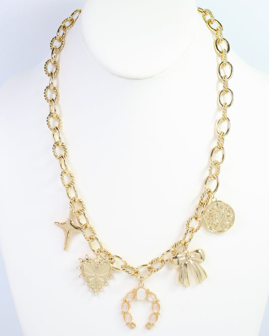 Denver Western Charm Necklace Gold