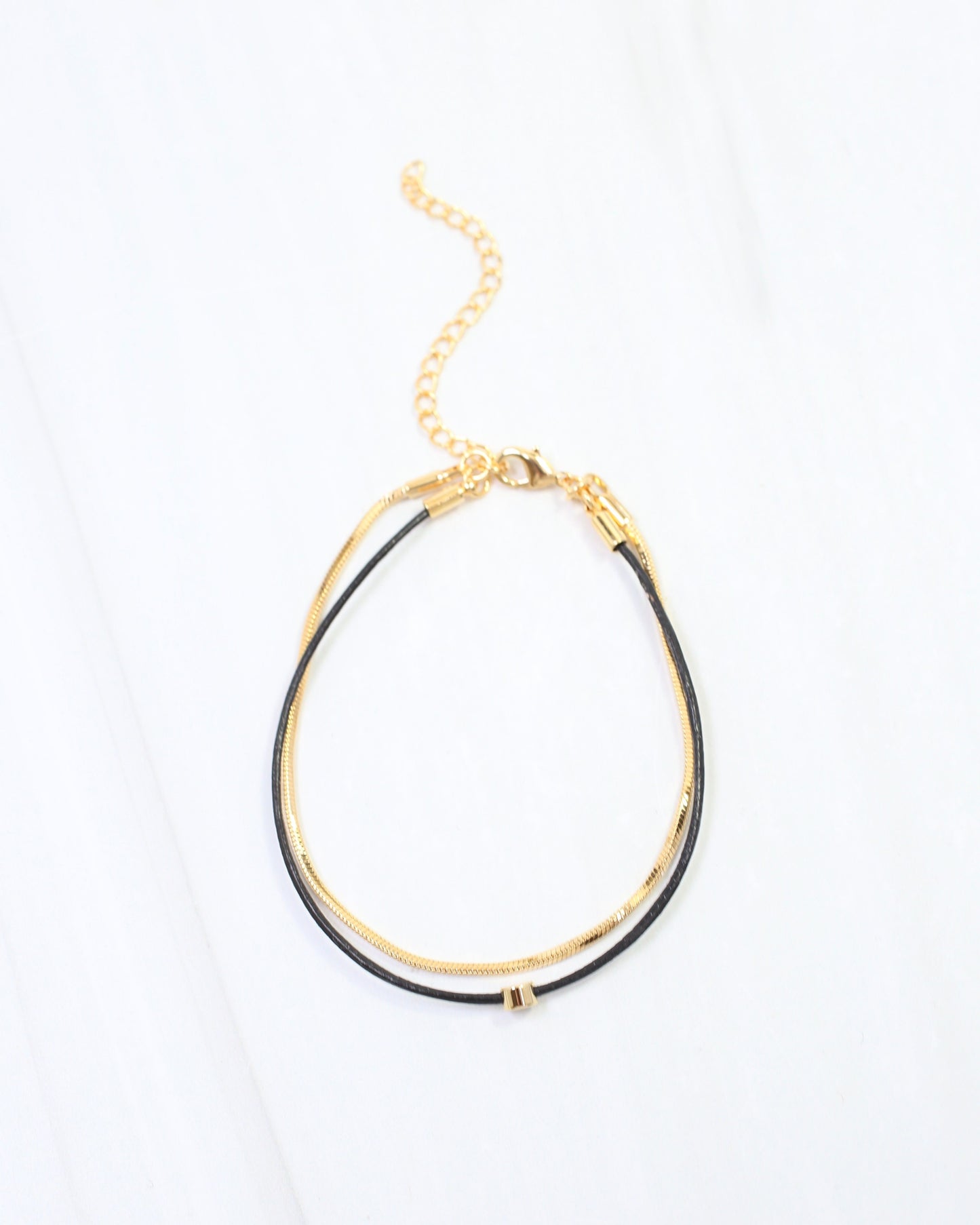 Paula Cord and Chain Bracelet Black
