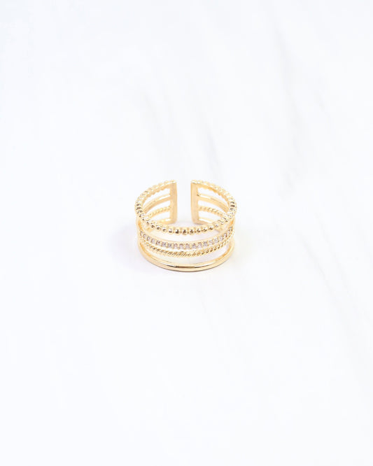 Olivia Four Row Adjustable Ring WR Gold