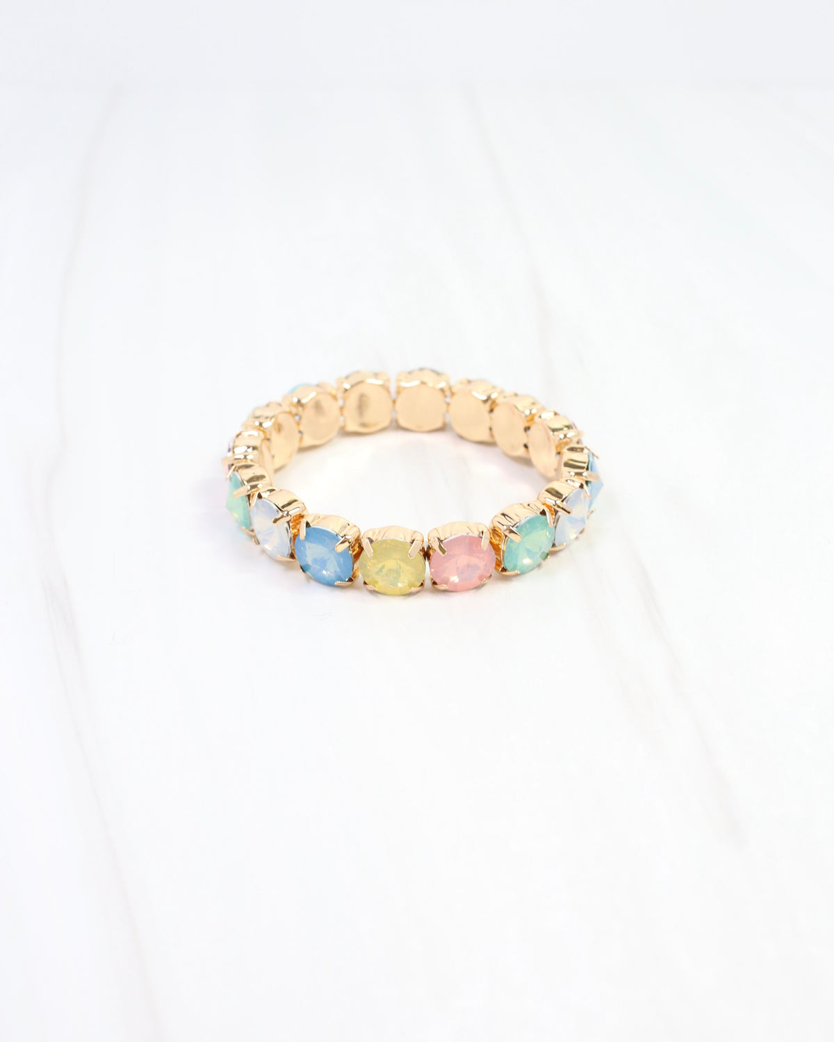 Harper Rhinestone Stretch Bracelet Pastel Multi