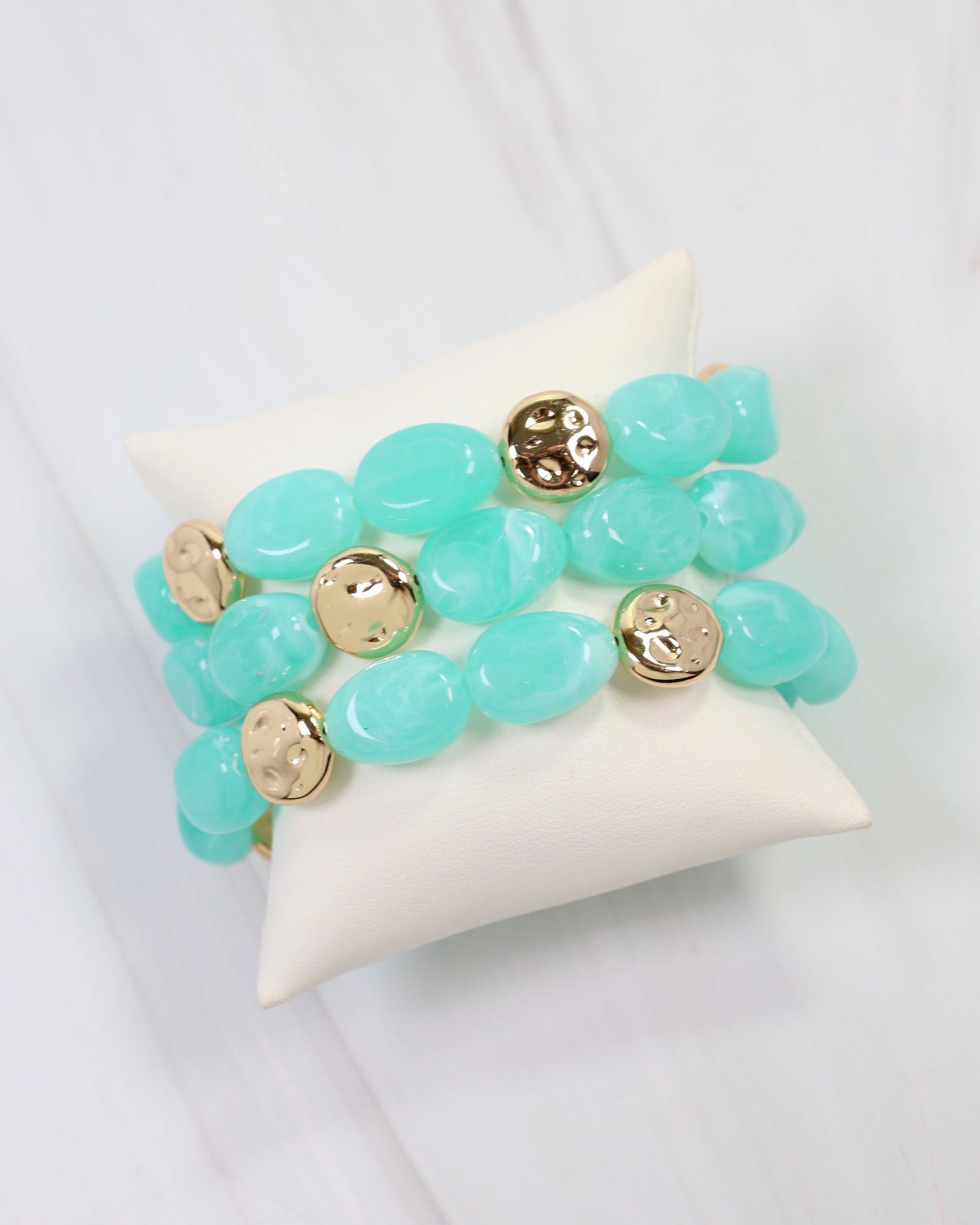 Amesbury Beaded Bracelet Set Aqua