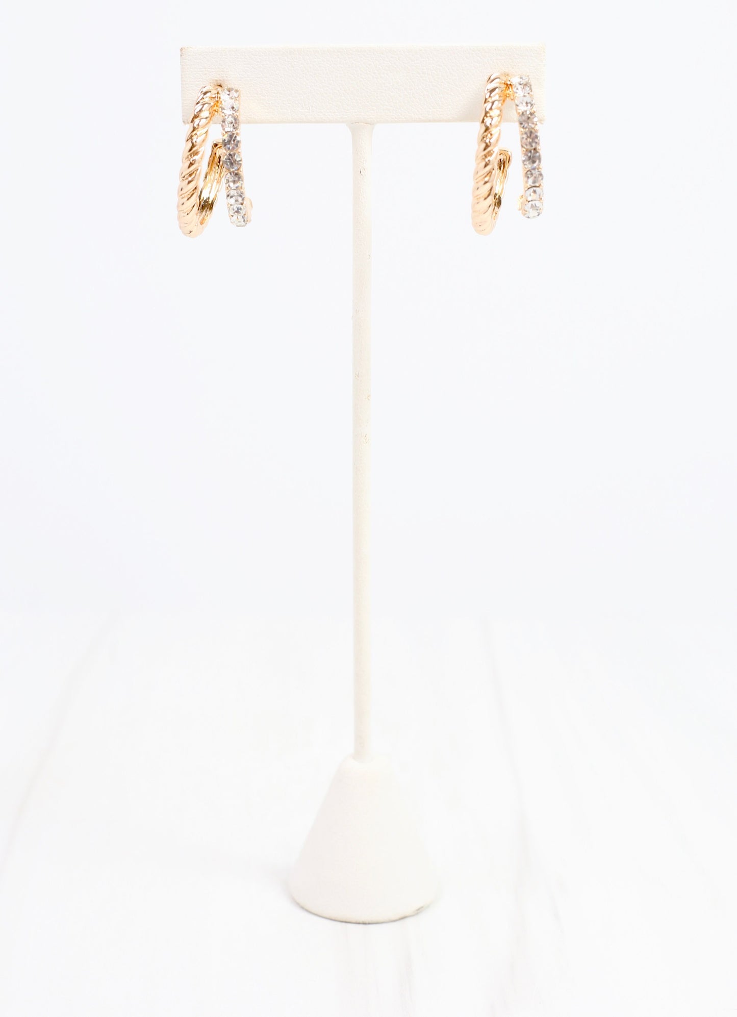 Kissner CZ Double Hoop Earring Gold