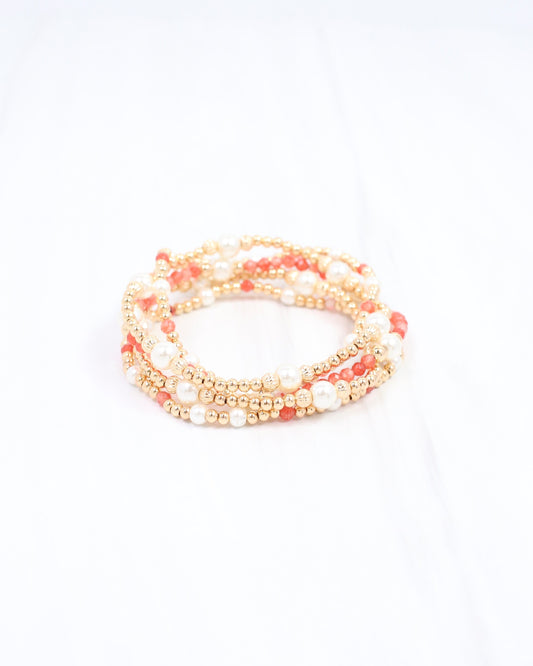 Maneh Beaded Bracelet Set Blush