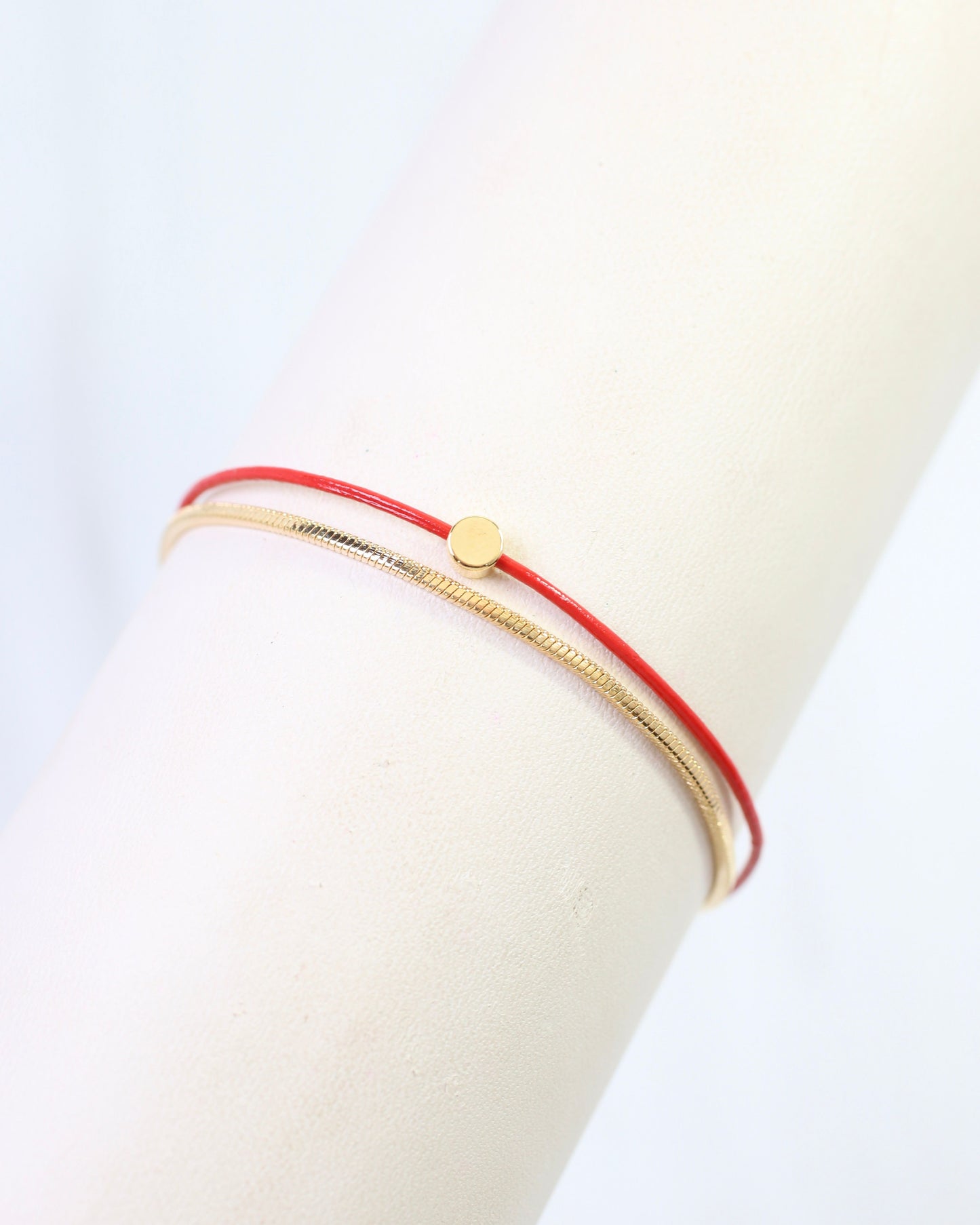 Paula Cord and Chain Bracelet Red