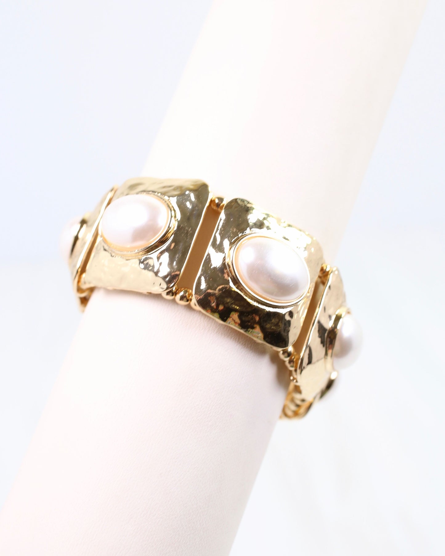 Dorthea Pearl Stretch Bracelet WR Gold