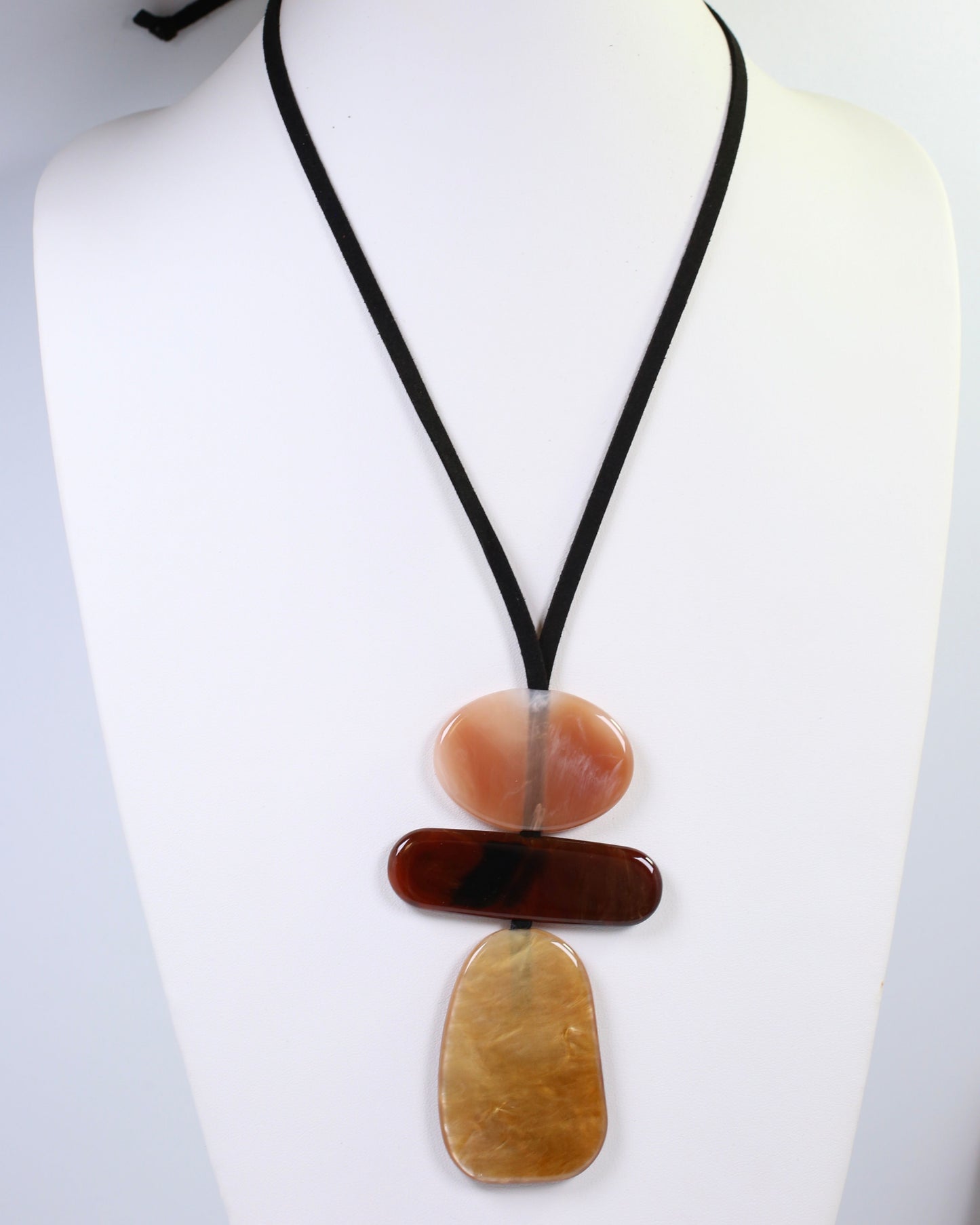 Amina Pull Tie Statement Necklace Brown